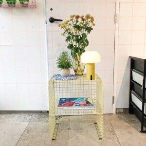 GRID SIDE TABLE GREEN BEIGE